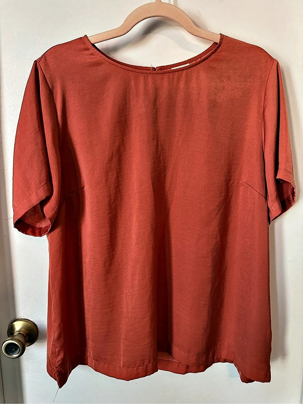 A New Day XXL Rust Terracotta Short Sleeve Blouse